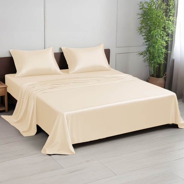 Bamboo Silk Flat Bedsheet with 2 Pillowcover