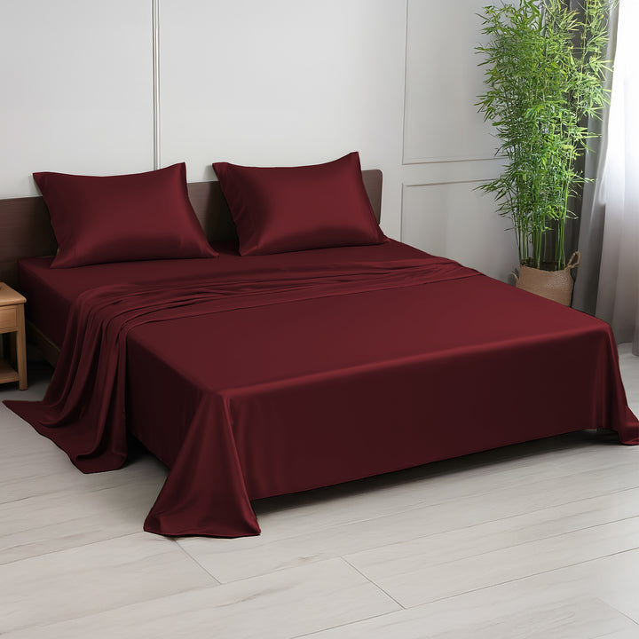 Bamboo Silk Flat Bedsheet with 2 Pillowcover