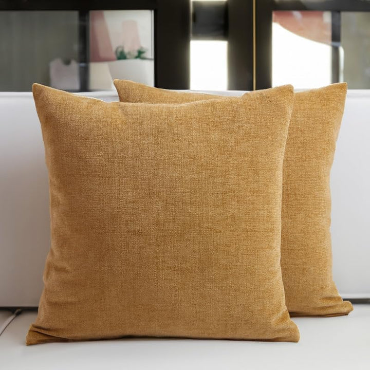 Cushion Cover Set of 2 - Cappuccino - Cotton Slub Linen Home