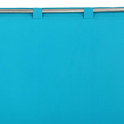 100% Cotton Curtains Semi-Sheer – Set of 2, Back Loop Hanging (Turquoise)