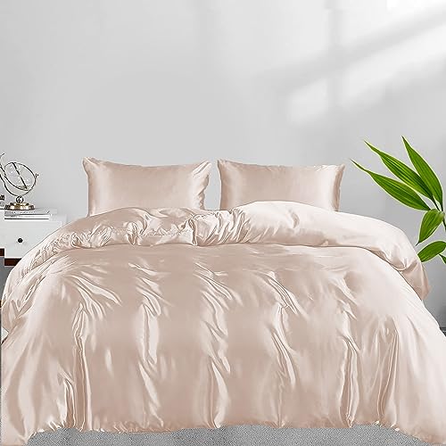 100% Bamboo Silk Duvet Cover with Zipper & Corner Ties – Soft, Lightweight & Breathable