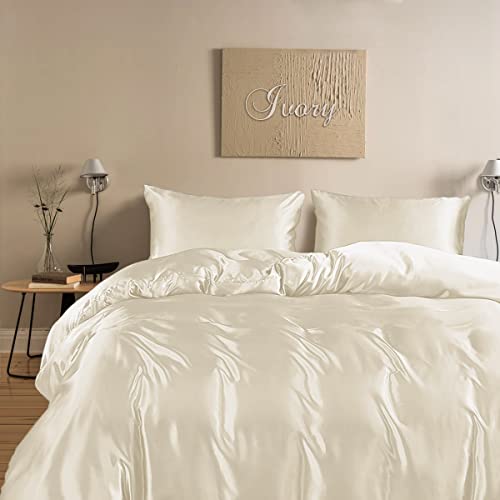 100% Bamboo Silk Duvet Cover with Zipper & Corner Ties – Soft, Lightweight & Breathable