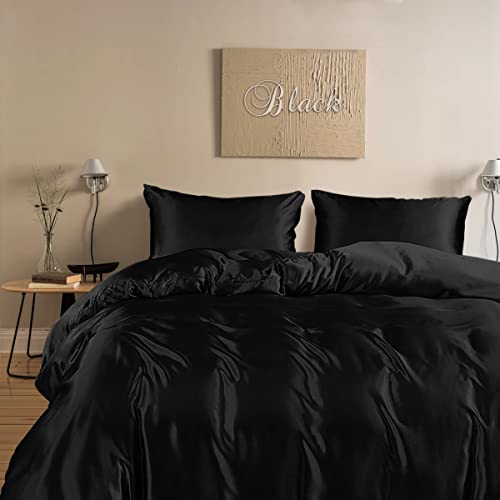 100% Bamboo Silk Duvet Cover with Zipper & Corner Ties – Soft, Lightweight & Breathable