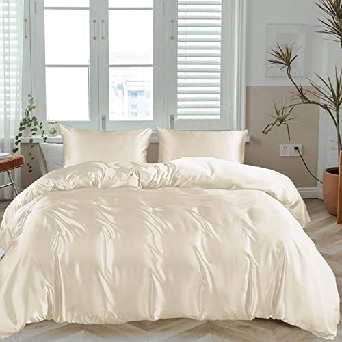 100% Bamboo Silk Duvet Cover with Zipper & Corner Ties – Soft, Lightweight & Breathable