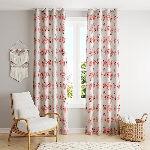 Thermal Insulated Blackout Curtains with Grommet Rings – 2-Piece Set (Classic Rose)