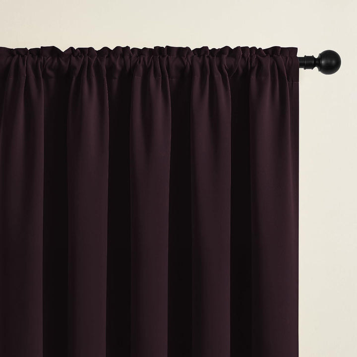 ROD POCKET | SAFARI DIMEOUT TRUE BLACKOUT Curtains | Thermal Insulated, Noise Reducing, Light Blocking | Set of 2 Panels