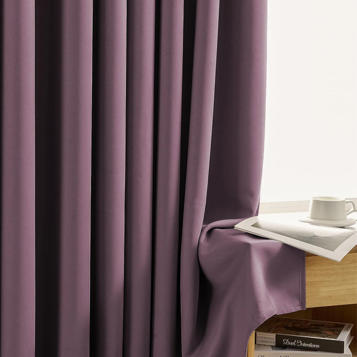 TWIST TAB TOP | 100% TRUE BLACKOUT Curtains | Solid Color | Thermal Insulated & Noise Reducing | Set of 2 Panel