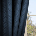 HERRINGBONE EMBOSSED | TRUE BLACKOUT Curtains | Thermal Insulated, Noise Reducing, Light Blocking | Grommet Hanging
