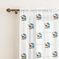 LINENWALAS Cotton Linen Kids Printed Sheer Curtain Set – 2 Panels with Rod Pocket Hanging