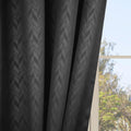 HERRINGBONE EMBOSSED | TRUE BLACKOUT Curtains | Thermal Insulated, Noise Reducing, Light Blocking | Grommet Hanging