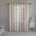 Solid Linen Sheer Curtain Set – 2 Panels with Stainless Steel Eyelet Rings