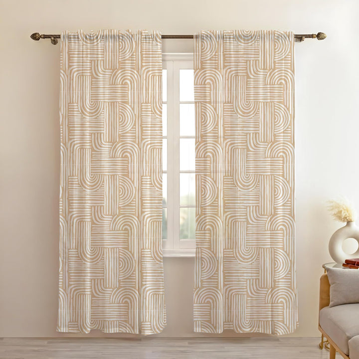 PATTERNS | Rod Pocket Sheer Cotton Linen Curtains - Set Of 2 Panels