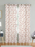 Printed Sheer Curtain Set – 2 Panels with Stainless Steel Eyelet Rings