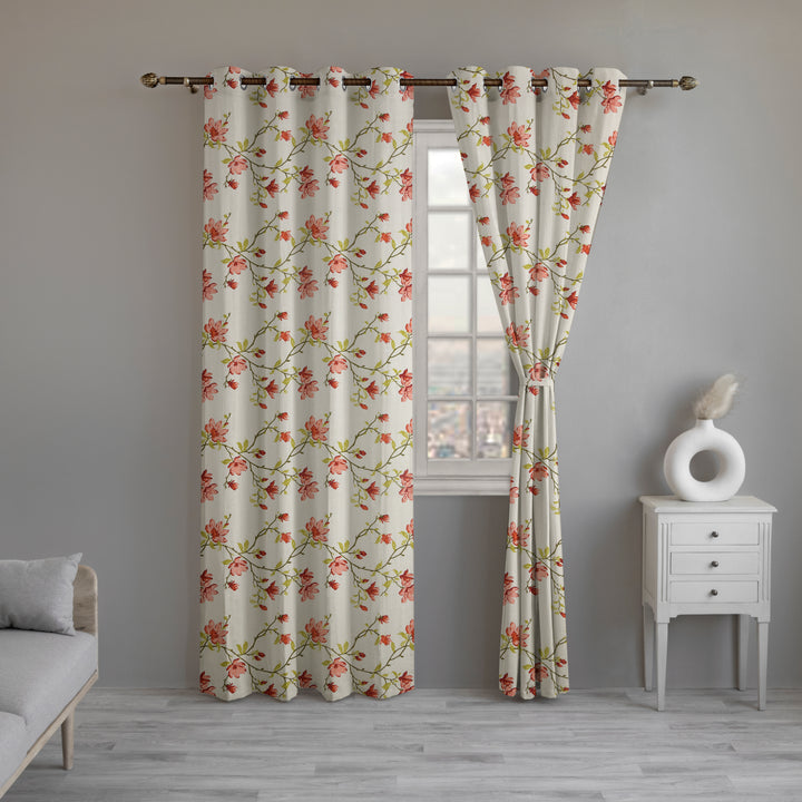 Printed Cotton Semi Sheer Curtains - Amer Bel