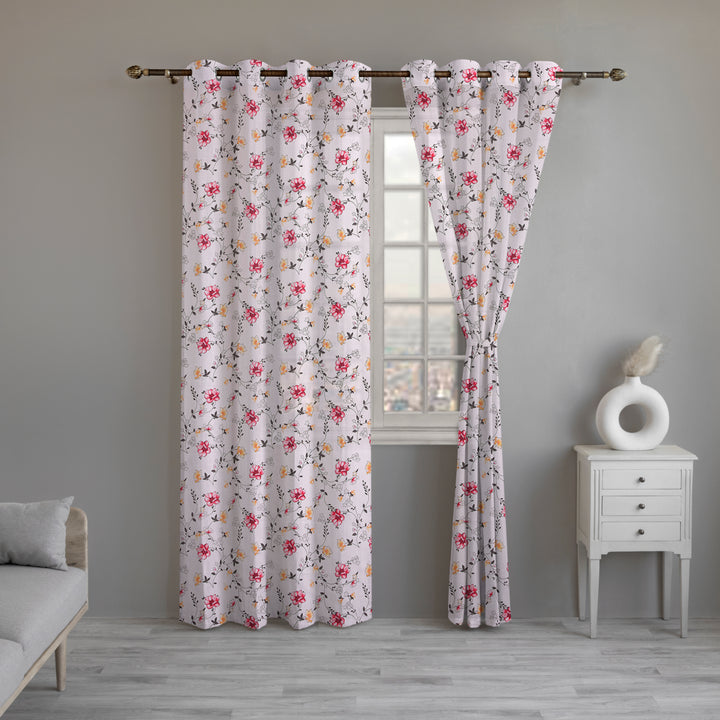 Printed Cotton Percale Sheer Curtains – 300 TC | Semi-Transparent | OEKO-TEX Certified | Fade-Resistant | Eco-Friendly & Skin-Safe | Sustainable Home Décor