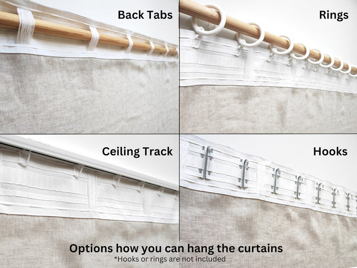 LUMIA | TRUE BLACKOUT Curtains  | Backtape Hanging | Rich Linen Texture | Thermal Insulated & Noise Reducing Panels - Set of 2 Panels