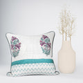 HANDBLOCK COTTON QUILTED Cushion Covers |  Soft & Breathable Decorative Cushion Cover with Hidden Zipper | Hypoallergenic & Machine