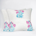 HANDBLOCK COTTON QUILTED Cushion Covers |  Soft & Breathable Decorative Cushion Cover with Hidden Zipper | Hypoallergenic & Machine